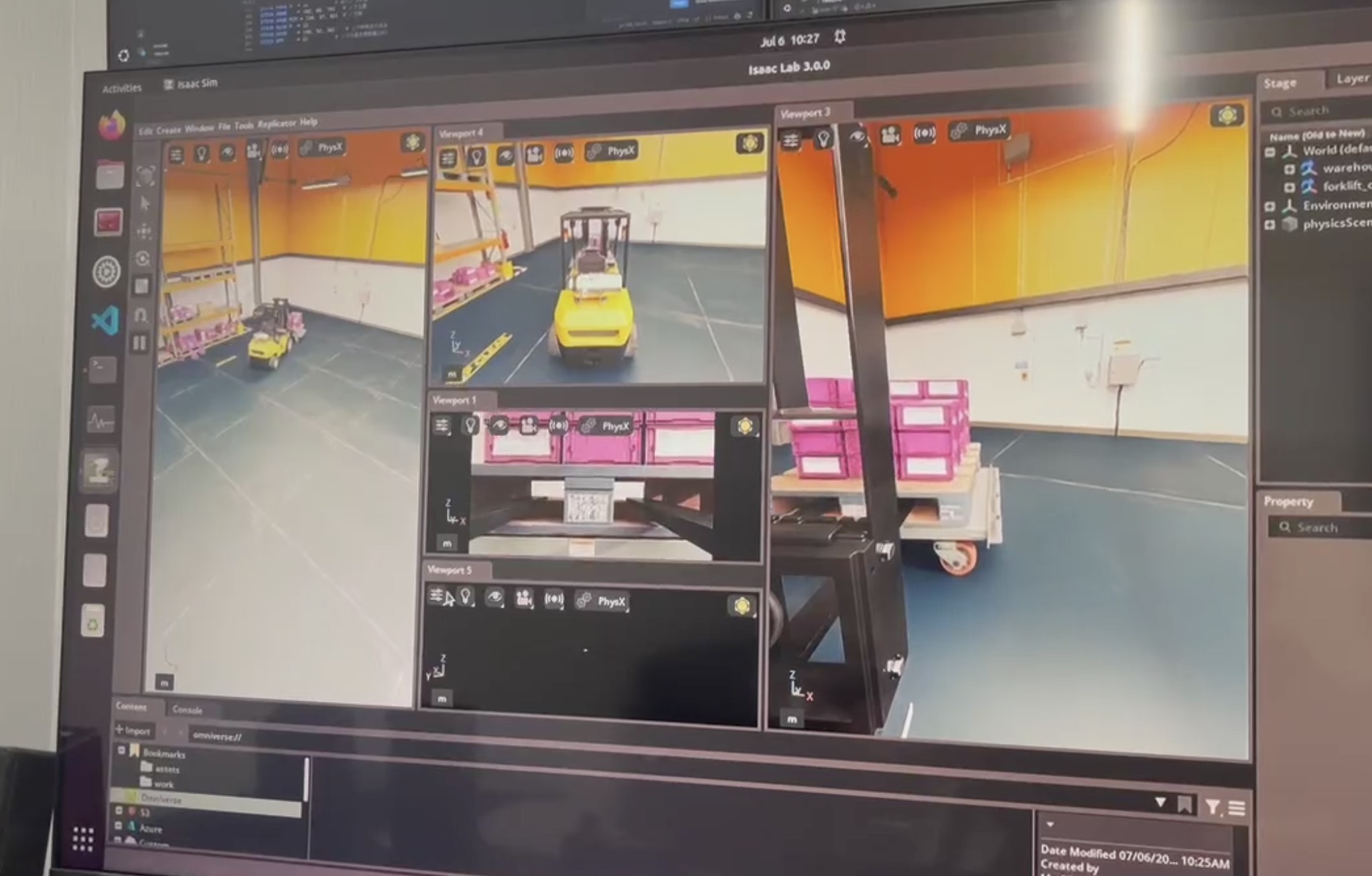 フォークリフトのシミュレーション環境